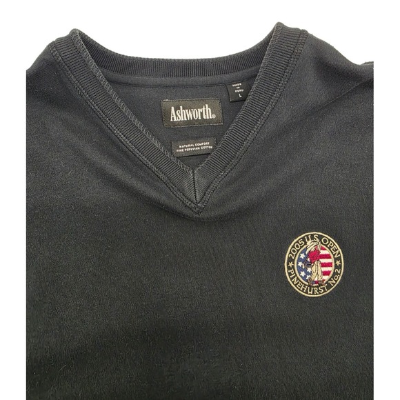 Vtg 2005 US Open Golf Pinehurst Ashworth Black Cotton Vest - L - Picture 3 of 6